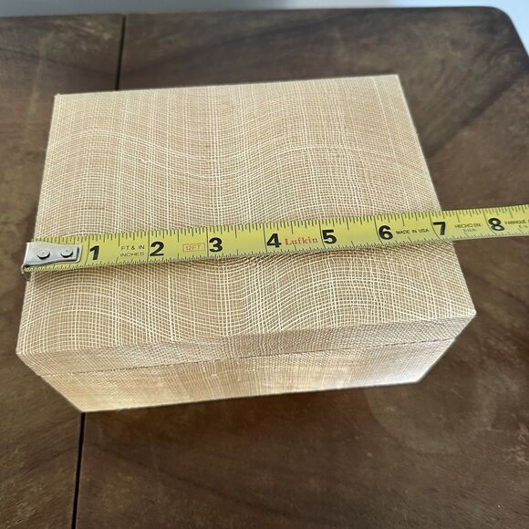 Pigeon And Poodle Sand Silken Abaca Jewelry Storage Box Beige Tan - Picture 11 of 13